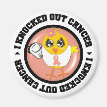 I Knocked Out Cancer (Endometrial Cancer) Fridge Magnets