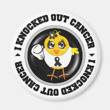 I Knocked Out Cancer (Melanoma) Refrigerator Magnets