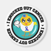 I Knocked Out Cancer (Thyroid Cancer) Fridge Magnet