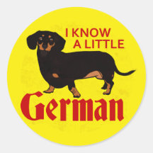I Know A Little German Round Sticker