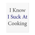 I Know I Suck At Cooking postcards