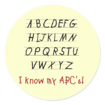 I Know My ABCs Tshirts and Gifts Sticker
