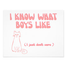 I know what boys like... I just don't care Personalized Invite