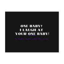 I laugh at your one baby! postcard