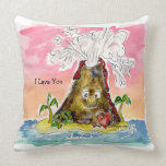 I Lava You Volcano Throw Pillow