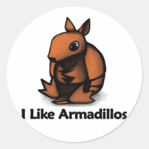 I Like Armadillos Round Sticker