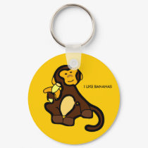 I LIKE BANANAS MONKEY KEY CHAIN keychains
