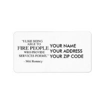 I like being able to fire people labels