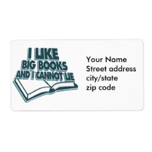 I like big books and I cannot lie Personalized Shipping Labels
