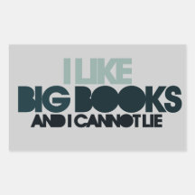 I Like Big Books Rectangle Stickers