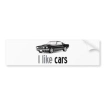 I like cars bumper stickers