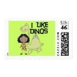 I Like Dinos - African American Girl Stamps