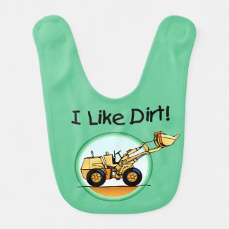 I Like Dirt Construction Vehicle Bib