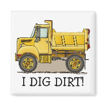 I Like Dirt Little Dump Truck Magnet