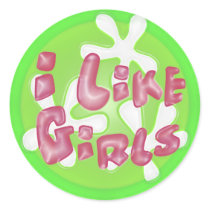 I Like Girls Flower Child Lesbian stickers by JaZilla I Like Girls Flower Child Lesbian stickers