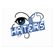 i like haters post card