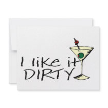 I Like It Dirty Martini Custom Invitations