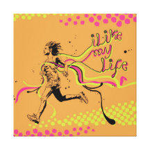 "I like My life" running canvas Canvas Prints
