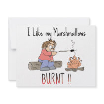 I like my mashmallows burnt invitations