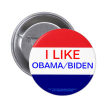 I LIKE OBAMA/BIDEN, RE-ELECT OBAMA 2012 PINS