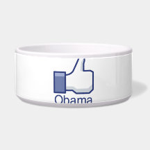 I LIKE OBAMA -.png Dog Bowls