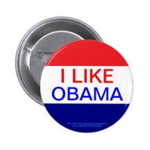 I LIKE OBAMA, RE-ELECT OBAMA 2012 PINBACK BUTTON
