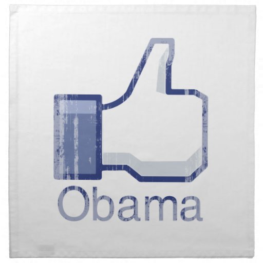 I LIKE OBAMA Vintage.png Cloth Napkins