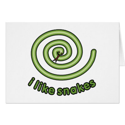 I Like Snakes Greeting Cards by evisionarts
