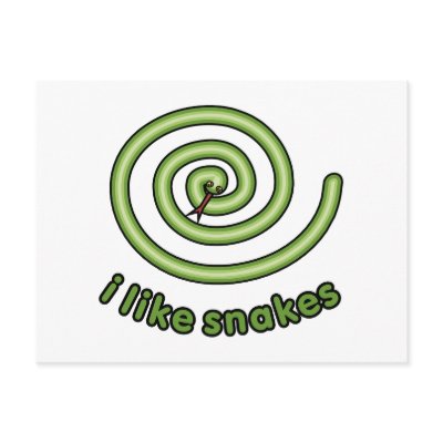 I Like Snakes Post Card by evisionarts