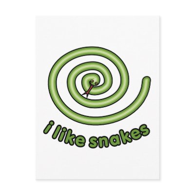I Like Snakes Postcards by evisionarts