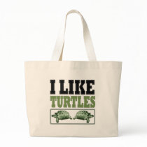 I Like Turtles Big Text Tote Bag