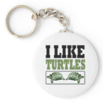 I Like Turtles Big Text Keychains