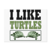 I Like Turtles Big Text Postcards