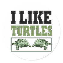 I Like Turtles Big Text Stickers