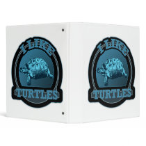 I Like Turtles Blue Circle 3 Ring Binders