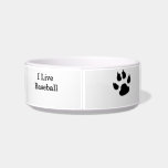 I Live Baseball Cat Water Bowl