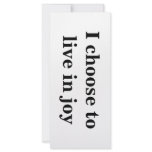 "I live in joy" Intention Card Customized Rack Card