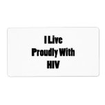 I Live Proudly With HIV labels