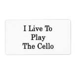I Live To Play The Cello Custom Shipping Labels