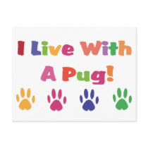 I Live With A Pug postcards