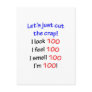 I look 100, I feel 100, I smell 100, I'm 100! Postcard