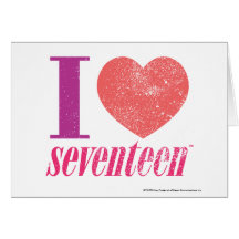 I Love 17 Greeting Cards