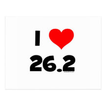 I Love 26.2 Postcard