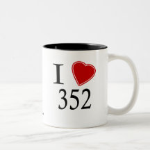 I Love 352 Gainesville Coffee Mugs