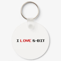 I Love 8 Bit keychains by CasuallyHardcore I Love 8 Bit keychains