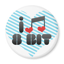 I Love 8 Bit Fridge Magnet