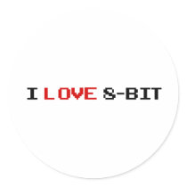 I Love 8 Bit Stickers