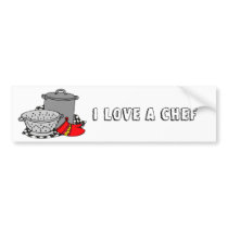 I love a chef Cooking Pot & Strainer Bumper Sticker