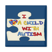 I Love A Child With Autism Refrigerator Magnets