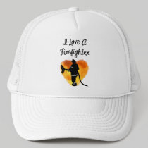 I Love A Firefighter hats